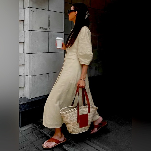 NWT Commense Linen Button Down Dress - Picture 4 of 8